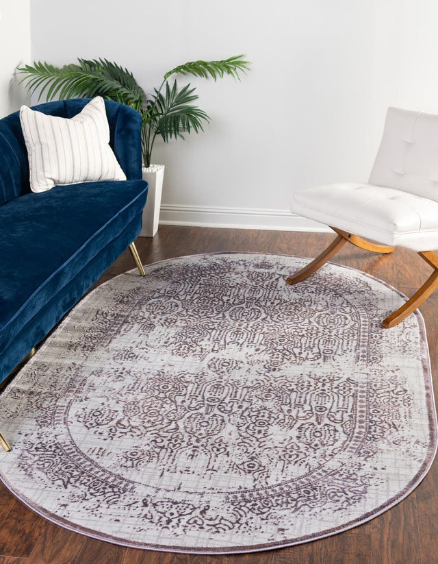 Violet 4' x 6' Aberdeen Oval Area Rug 60% Polypropylene & 40% Polyester Living Dining Office Room Carpet for Sale at Rug Engine