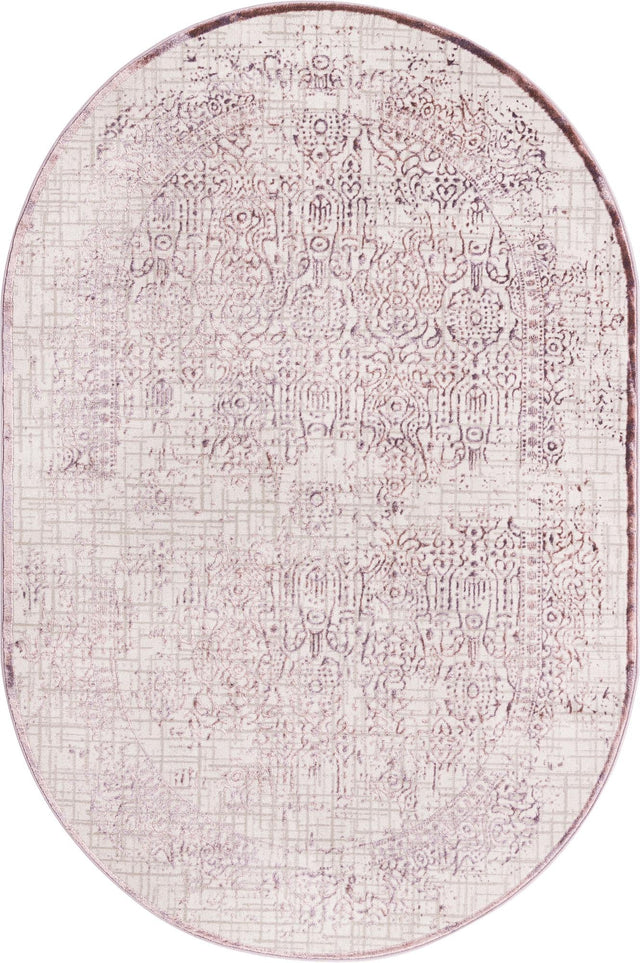 Violet 5' 3 x 8' Aberdeen Oval Area Rug 60% Polypropylene & 40% Polyester Living Dining Office Room Carpet for Sale at Rug Engine