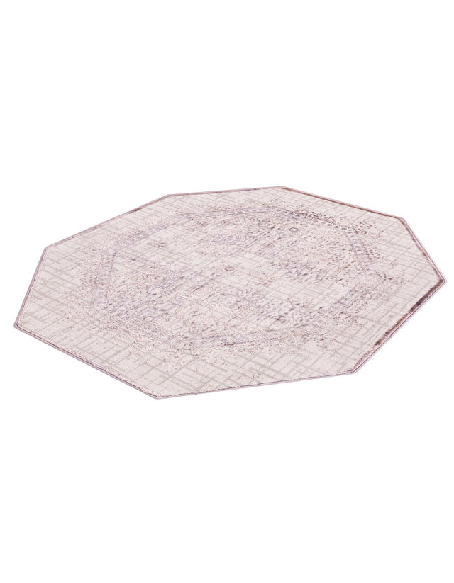 Violet 4' x 4' Aberdeen Octagon Area Rug 60% Polypropylene & 40% Polyester Living Dining Office Room Carpet for Sale at Rug Engine