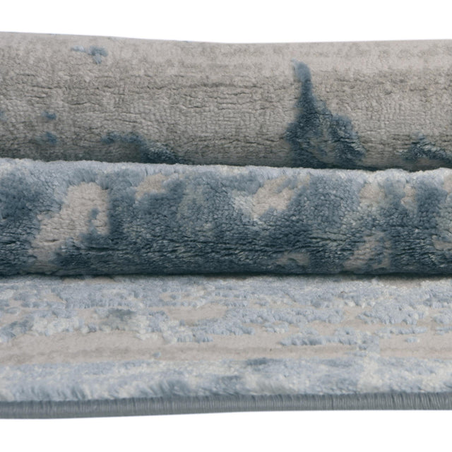 Light Blue 5' 3 x 5' 3 Aberdeen Square Area Rug 60% Polypropylene & 40% Polyester Living Dining Office Room Carpet for Sale at Rug Engine