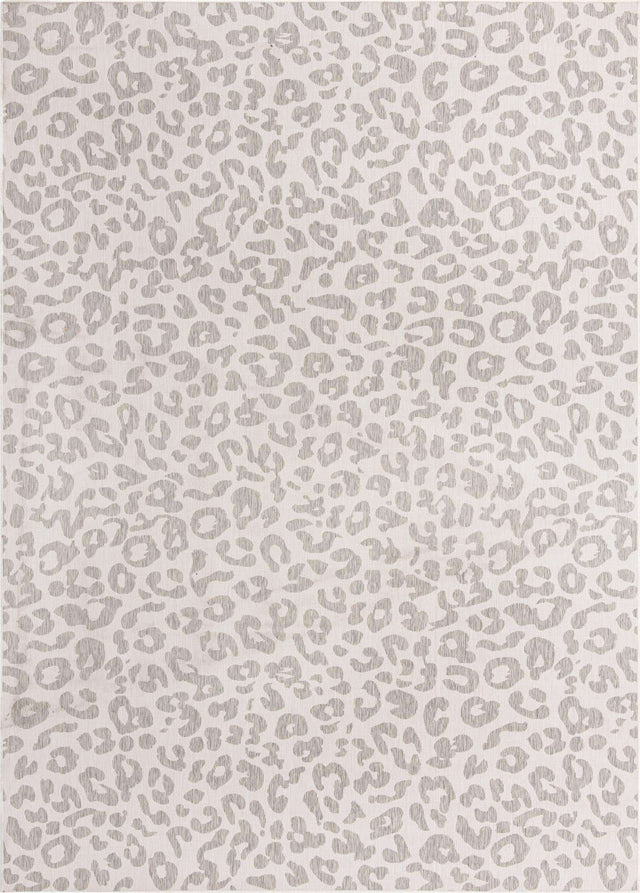 Ivory Gray 10' x 14' 1 Outdoor Safari Rectangle Area Rug Weather Resistant for Patio, Deck, Terrace, Balcony, Porch Animal Print Wildlife Nature Carpet for Sale at Rug Engine