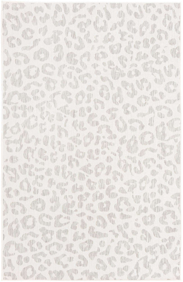 Ivory Gray 5' 3 x 8' Outdoor Safari Rectangle Area Rug Weather Resistant for Patio, Deck, Terrace, Balcony, Porch Animal Print Wildlife Nature Carpet for Sale at Rug Engine