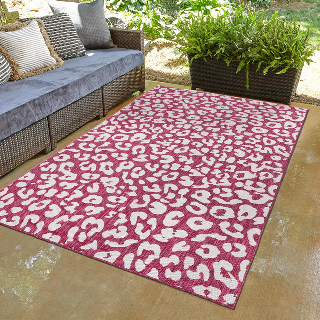 Magenta 10' x 14' 1 Outdoor Safari Rectangle Area Rug Weather Resistant for Patio, Deck, Terrace, Balcony, Porch Animal Print Wildlife Nature Carpet for Sale at Rug Engine