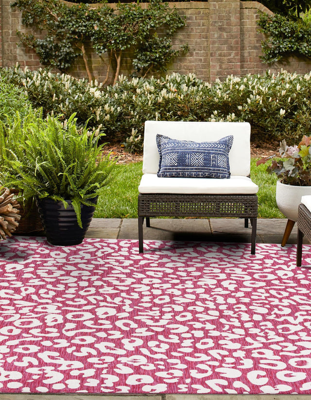 Magenta 13' 1 x 13' 1 Outdoor Safari Square Area Rug Weather Resistant for Patio, Deck, Terrace, Balcony, Porch Animal Print Wildlife Nature Carpet for Sale at Rug Engine