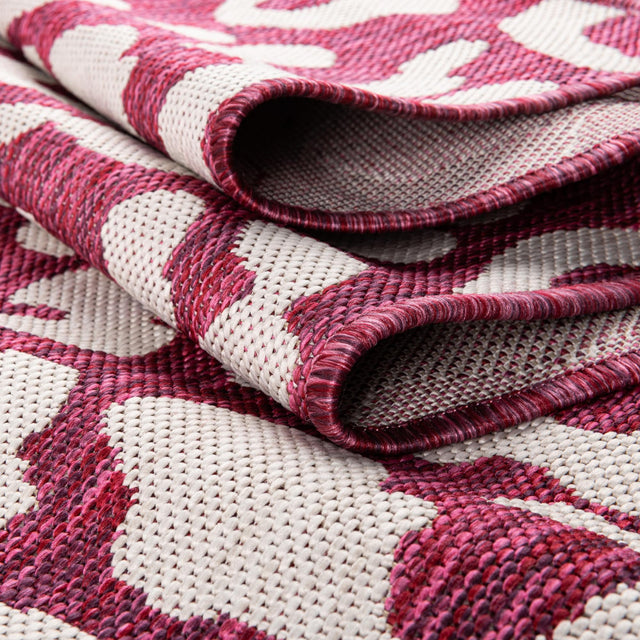 Magenta 3' 1 x 3' 1 Outdoor Safari Round Area Rug Weather Resistant for Patio, Deck, Terrace, Balcony, Porch Animal Print Wildlife Nature Carpet for Sale at Rug Engine