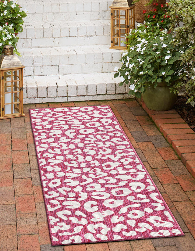 Magenta 2' 7 x 10' Outdoor Safari Runner Area Rug Weather Resistant for Patio, Deck, Terrace, Balcony, Porch Animal Print Wildlife Nature Carpet for Sale at Rug Engine