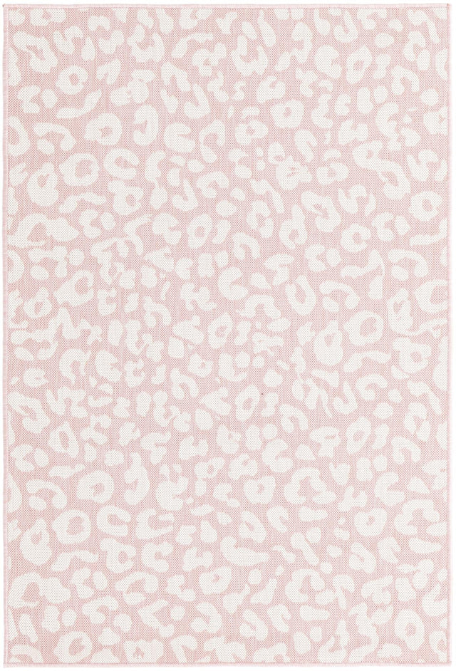 Pink Ivory 4' 1 x 6' 1 Outdoor Safari Rectangle Area Rug Weather Resistant for Patio, Deck, Terrace, Balcony, Porch Animal Print Wildlife Nature Carpet for Sale at Rug Engine