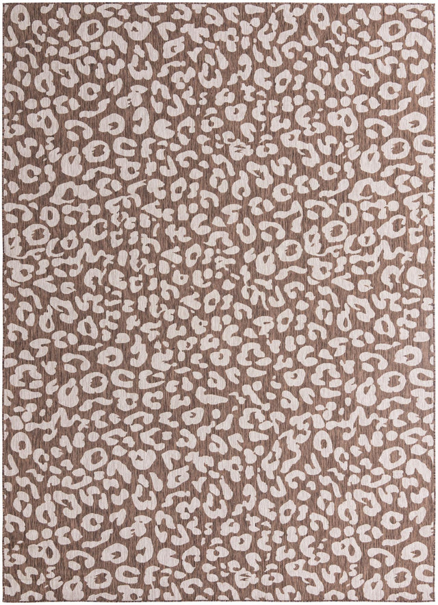 Brown 10' x 14' 1 Outdoor Safari Rectangle Area Rug Weather Resistant for Patio, Deck, Terrace, Balcony, Porch Animal Print Wildlife Nature Carpet for Sale at Rug Engine