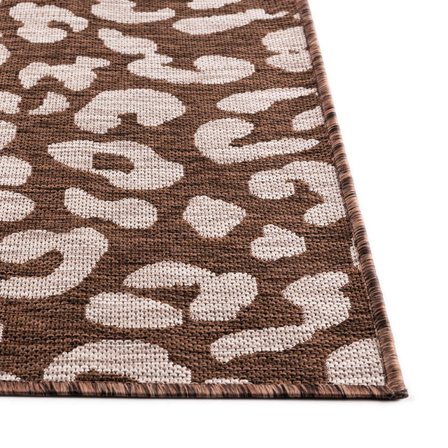 Brown 7' 10 x 11' Outdoor Safari Rectangle Area Rug Weather Resistant for Patio, Deck, Terrace, Balcony, Porch Animal Print Wildlife Nature Carpet for Sale at Rug Engine