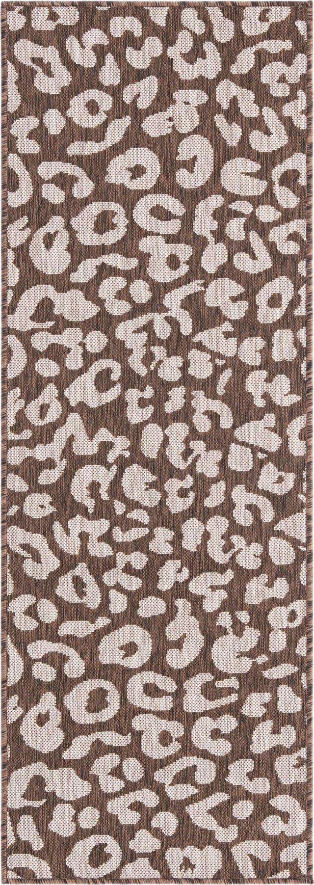 Brown 2' x 6' 1 Outdoor Safari Runner Area Rug Weather Resistant for Patio, Deck, Terrace, Balcony, Porch Animal Print Wildlife Nature Carpet for Sale at Rug Engine