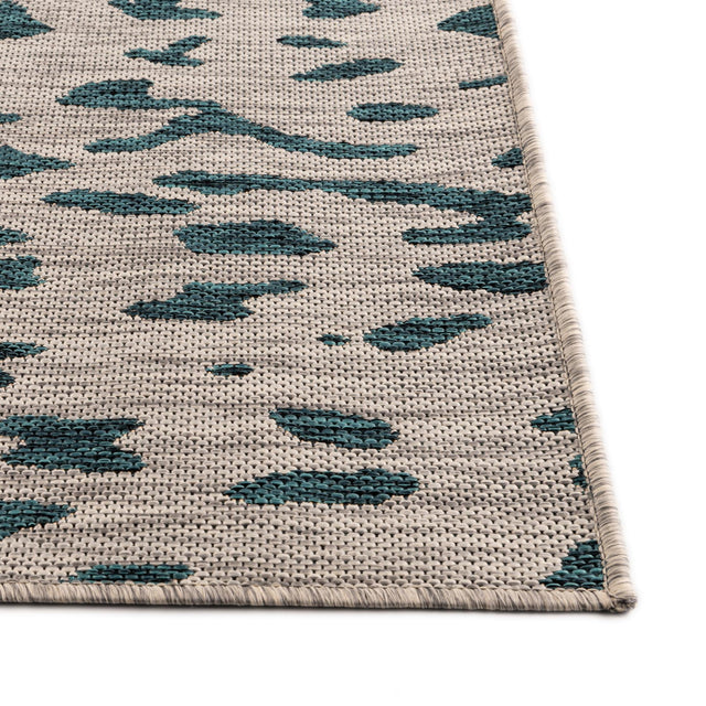 Teal 7' 10 x 11' Outdoor Safari Rectangle Area Rug Weather Resistant for Patio, Deck, Terrace, Balcony, Porch Animal Print Wildlife Nature Carpet for Sale at Rug Engine
