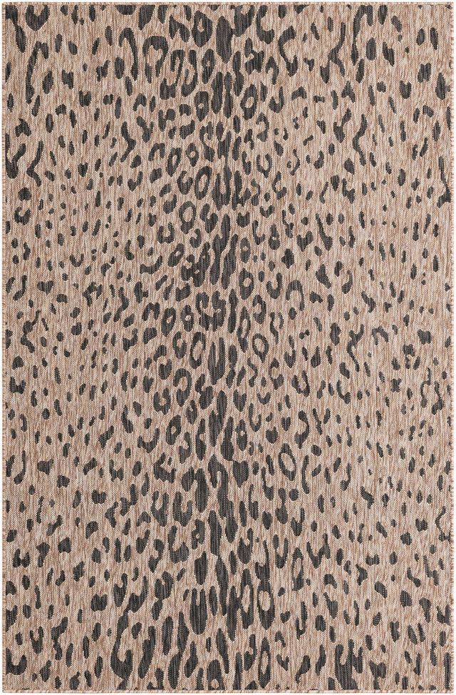 Natural 5' 3 x 8' Outdoor Safari Rectangle Area Rug Weather Resistant for Patio, Deck, Terrace, Balcony, Porch Animal Print Wildlife Nature Carpet for Sale at Rug Engine