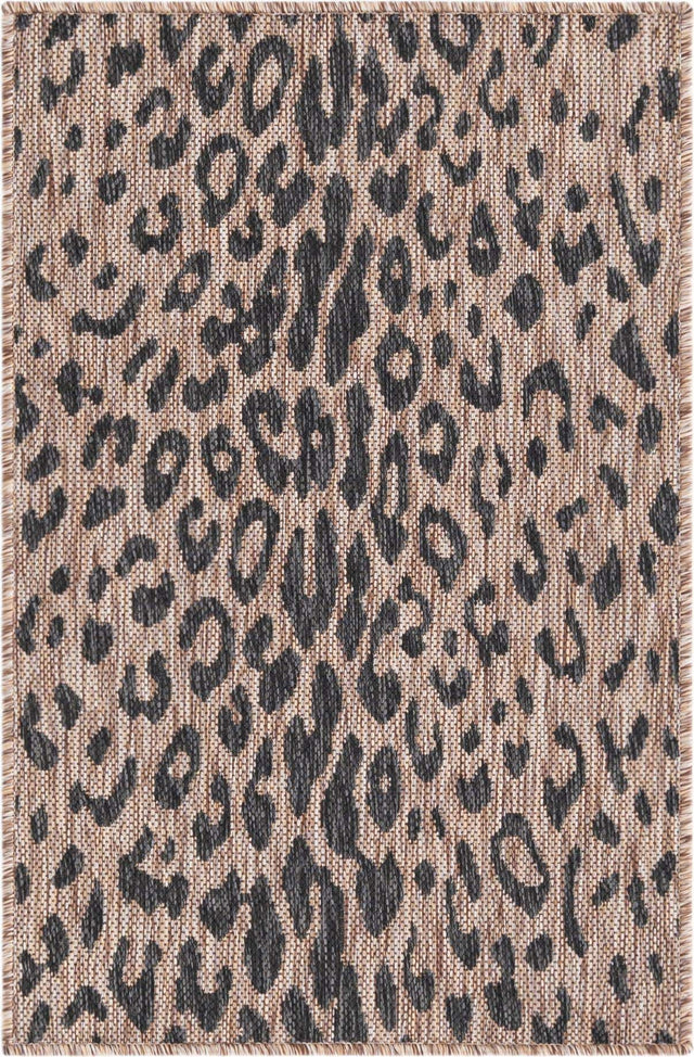Natural 2' x 3' 1 Outdoor Safari Rectangle Area Rug Weather Resistant for Patio, Deck, Terrace, Balcony, Porch Animal Print Wildlife Nature Carpet for Sale at Rug Engine
