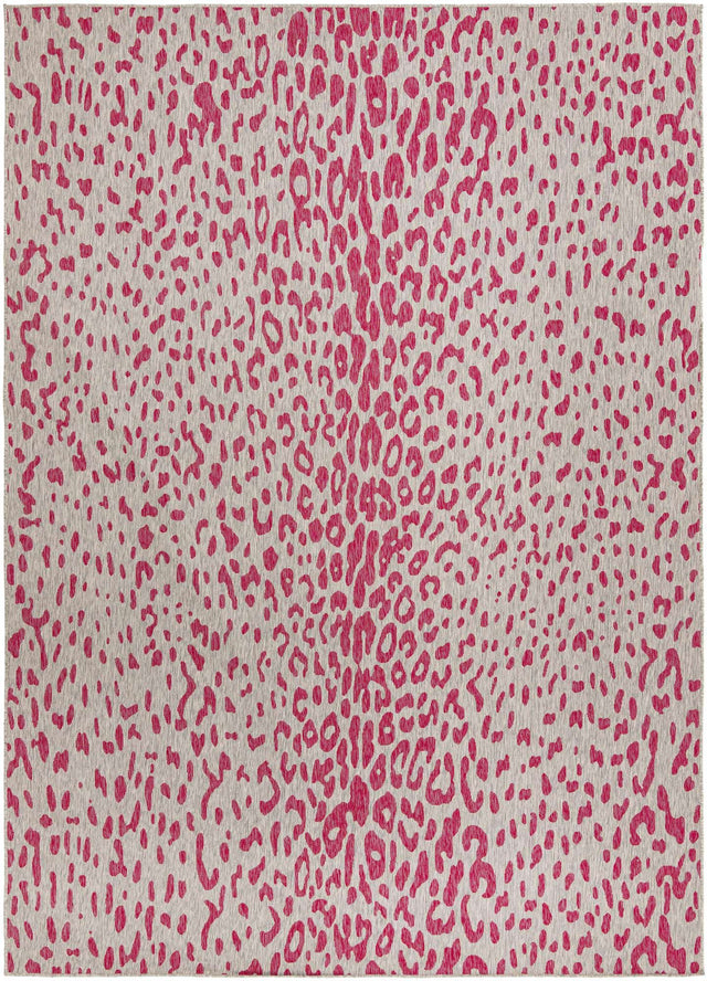 Pink Gray 10' x 14' 1 Outdoor Safari Rectangle Area Rug Weather Resistant for Patio, Deck, Terrace, Balcony, Porch Animal Print Wildlife Nature Carpet for Sale at Rug Engine