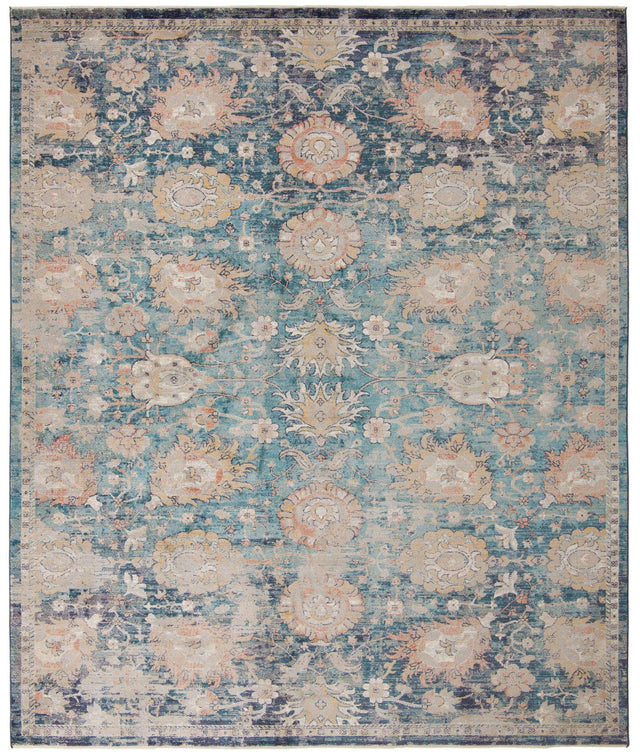 Blue 10' x 12' 4 Lola Rectangle Area Rug Polypropylene With Jute Backing Traditional Pattern Easy Clean Carpet for Home Interior Design for Sale at Rug Engine