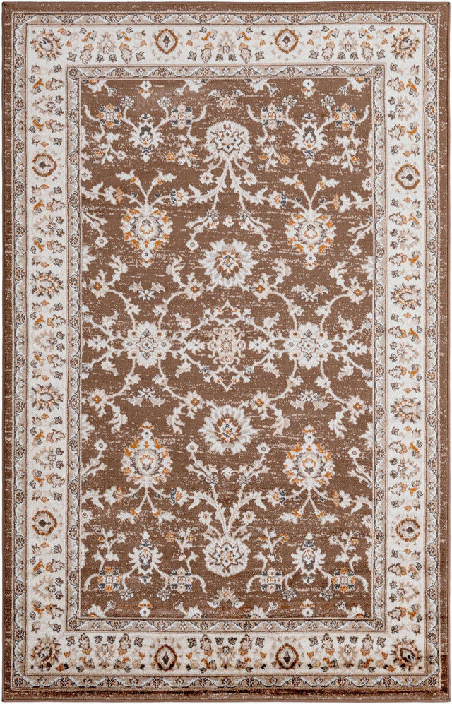 Brown 5' 3 x 8' Charlotte Rectangle Area Rug 100% Polypropylene With Jute Backing Traditional Classical Durable Carpet for Living Dining Office Rooms for Sale at Rug Engine