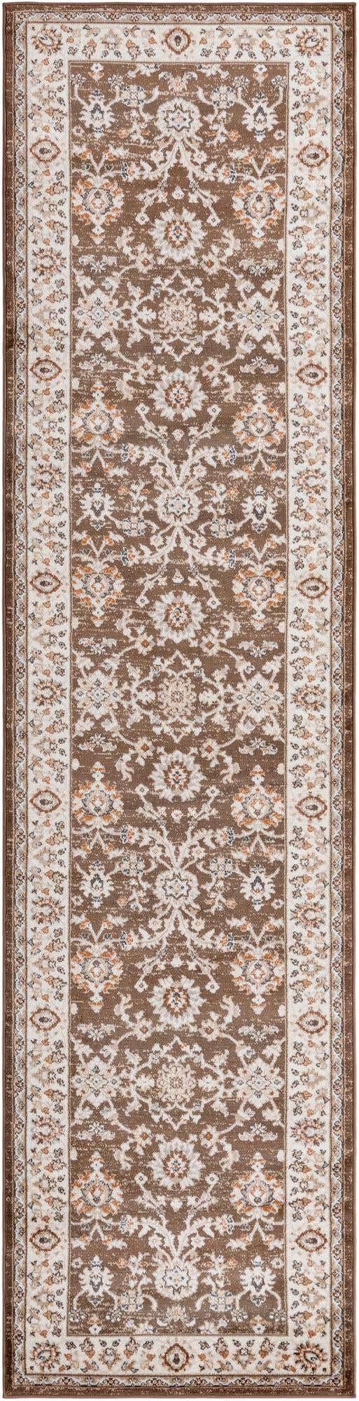 Brown 3' 1 x 13' 1 Charlotte Runner Area Rug 100% Polypropylene With Jute Backing Traditional Classical Durable Carpet for Living Dining Office Rooms for Sale at Rug Engine
