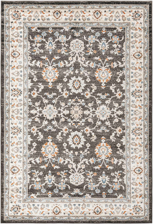 Fume Gray 6' 1 x 9' Charlotte Rectangle Area Rug 100% Polypropylene With Jute Backing Traditional Classical Durable Carpet for Living Dining Office Rooms for Sale at Rug Engine