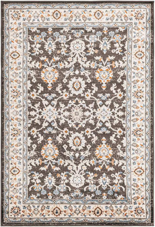 Fume Gray 4' 1 x 6' 1 Charlotte Rectangle Area Rug 100% Polypropylene With Jute Backing Traditional Classical Durable Carpet for Living Dining Office Rooms for Sale at Rug Engine
