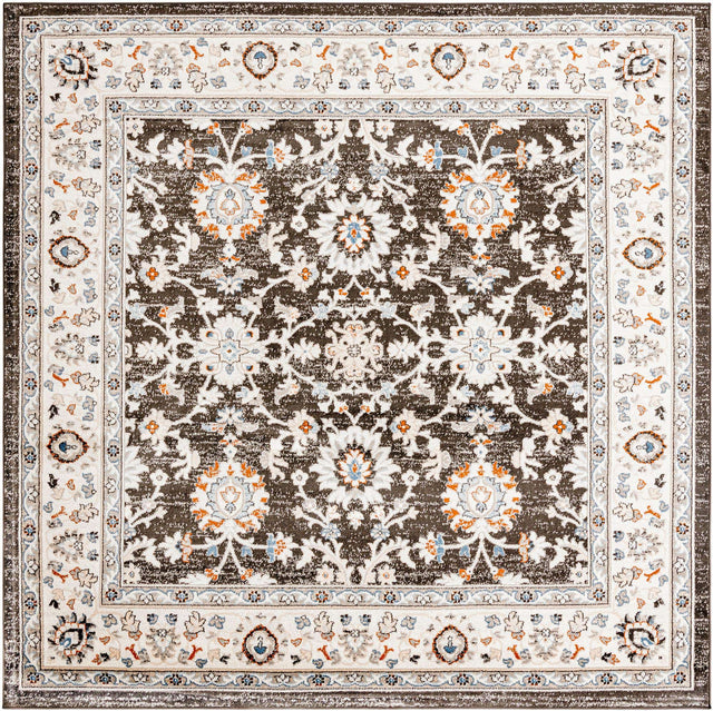 Fume Gray 7' 10 x 7' 10 Charlotte Square Area Rug 100% Polypropylene With Jute Backing Traditional Classical Durable Carpet for Living Dining Office Rooms for Sale at Rug Engine