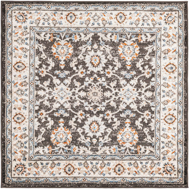 Fume Gray 4' 1 x 4' 1 Charlotte Square Area Rug 100% Polypropylene With Jute Backing Traditional Classical Durable Carpet for Living Dining Office Rooms for Sale at Rug Engine