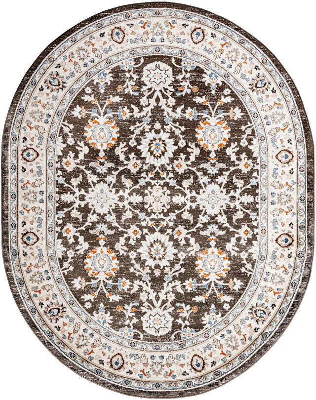 Fume Gray 7' 10 x 10' Charlotte Oval Area Rug 100% Polypropylene With Jute Backing Traditional Classical Durable Carpet for Living Dining Office Rooms for Sale at Rug Engine
