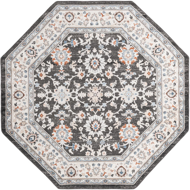 Fume Gray 7' 10 x 7' 10 Charlotte Octagon Area Rug 100% Polypropylene With Jute Backing Traditional Classical Durable Carpet for Living Dining Office Rooms for Sale at Rug Engine