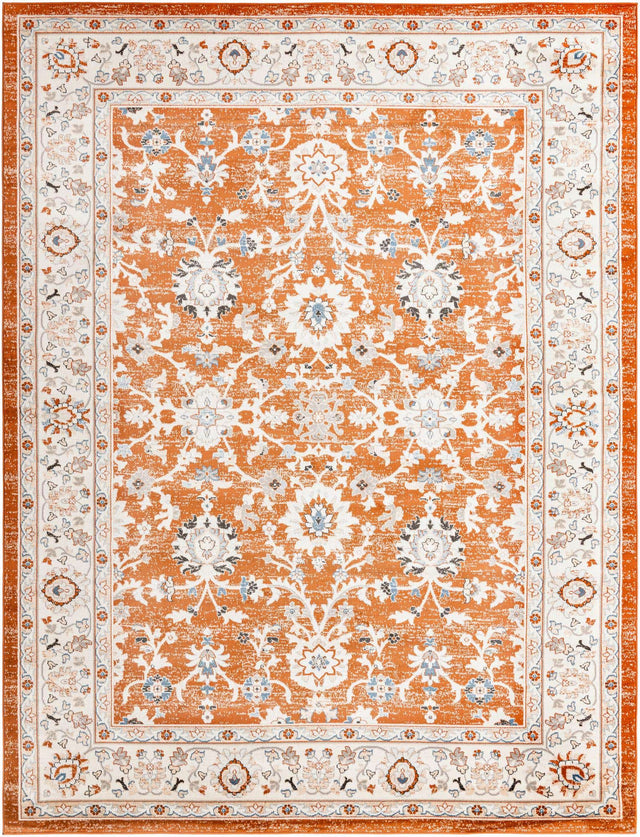 Rust Red 9' x 12' Charlotte Rectangle Area Rug 100% Polypropylene With Jute Backing Traditional Classical Durable Carpet for Living Dining Office Rooms for Sale at Rug Engine