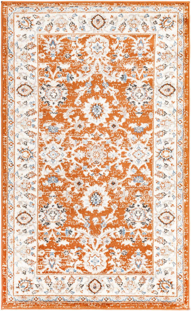 Rust Red 3' 1 x 5' 3 Charlotte Rectangle Area Rug 100% Polypropylene With Jute Backing Traditional Classical Durable Carpet for Living Dining Office Rooms for Sale at Rug Engine