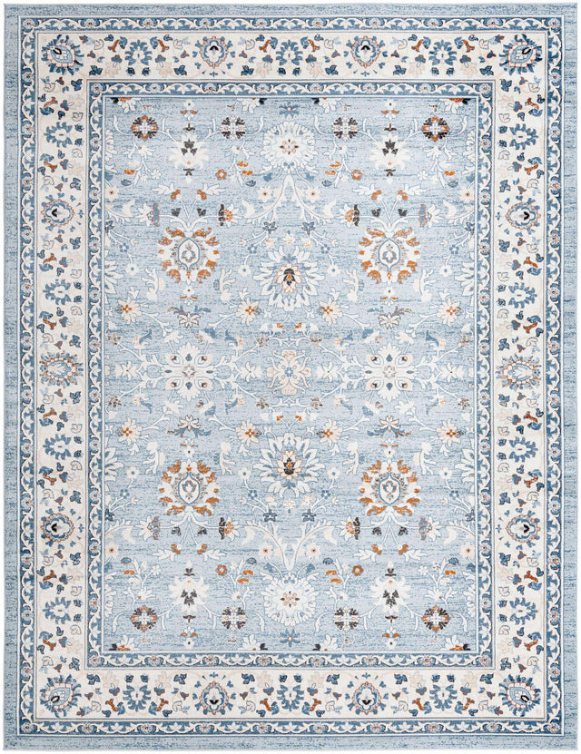 Aqua Blue 10' x 13' Charlotte Rectangle Area Rug 100% Polypropylene With Jute Backing Traditional Classical Durable Carpet for Living Dining Office Rooms for Sale at Rug Engine