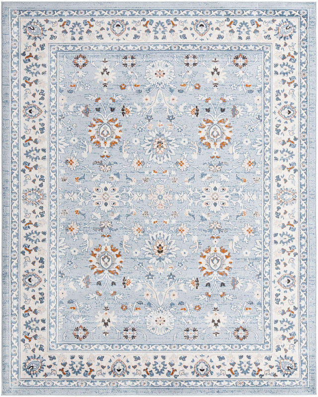 Aqua Blue 7' 10 x 10' Charlotte Rectangle Area Rug 100% Polypropylene With Jute Backing Traditional Classical Durable Carpet for Living Dining Office Rooms for Sale at Rug Engine