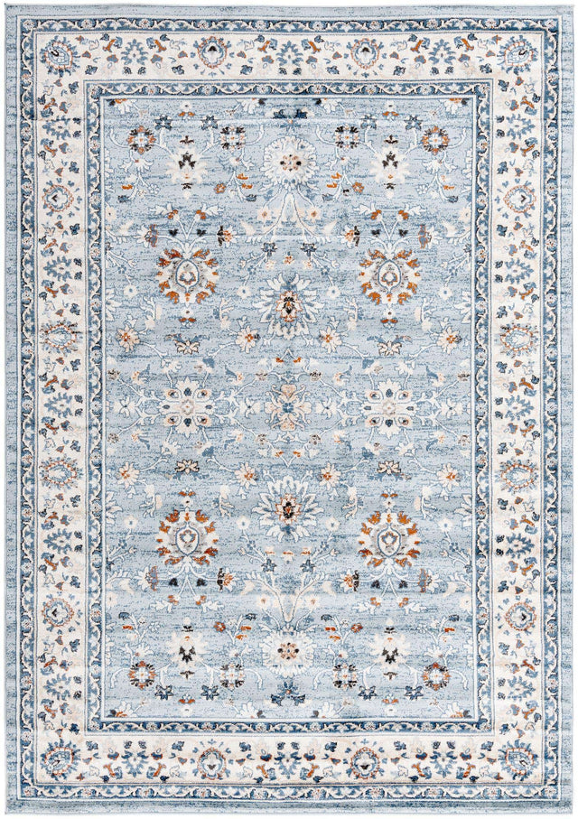 Aqua Blue 7' 1 x 10' Charlotte Rectangle Area Rug 100% Polypropylene With Jute Backing Traditional Classical Durable Carpet for Living Dining Office Rooms for Sale at Rug Engine