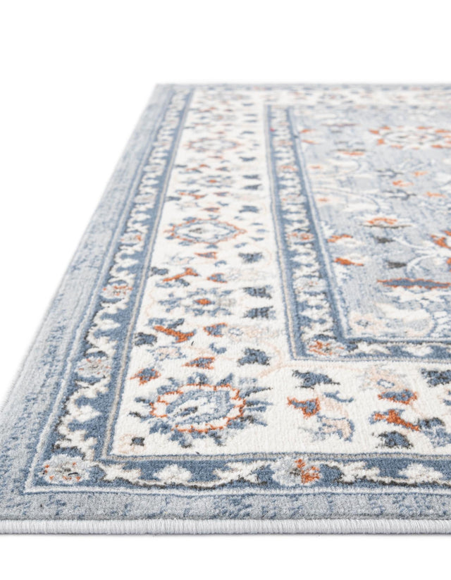 Aqua Blue 4' 1 x 4' 1 Charlotte Square Area Rug 100% Polypropylene With Jute Backing Traditional Classical Durable Carpet for Living Dining Office Rooms for Sale at Rug Engine