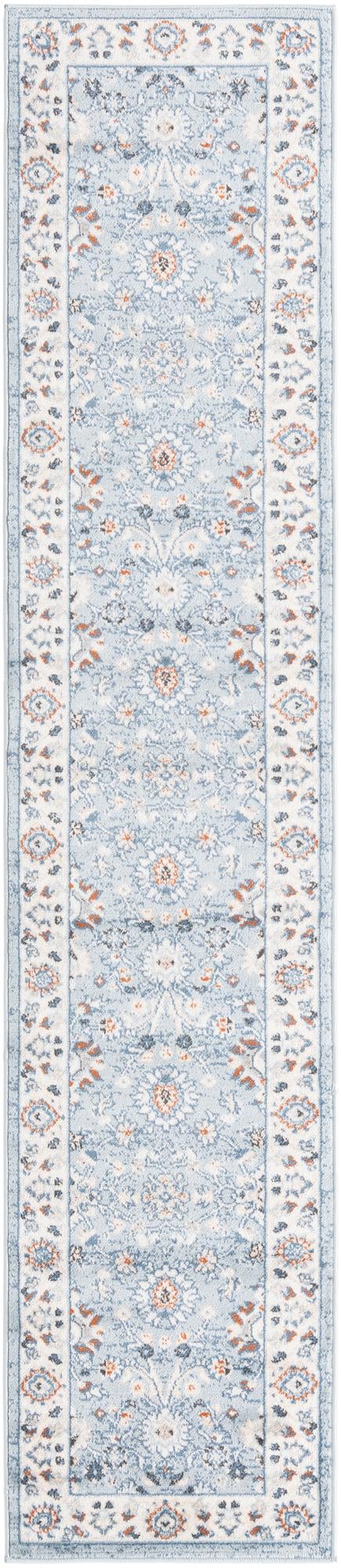 Aqua Blue 2' x 9' 10 Charlotte Runner Area Rug 100% Polypropylene With Jute Backing Traditional Classical Durable Carpet for Living Dining Office Rooms for Sale at Rug Engine