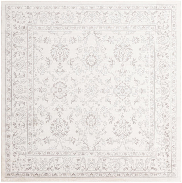 Ivory 7' 10 x 7' 10 Charlotte Square Area Rug 100% Polypropylene With Jute Backing Traditional Classical Durable Carpet for Living Dining Office Rooms for Sale at Rug Engine