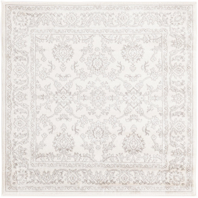 Ivory 4' 1 x 4' 1 Charlotte Square Area Rug 100% Polypropylene With Jute Backing Traditional Classical Durable Carpet for Living Dining Office Rooms for Sale at Rug Engine