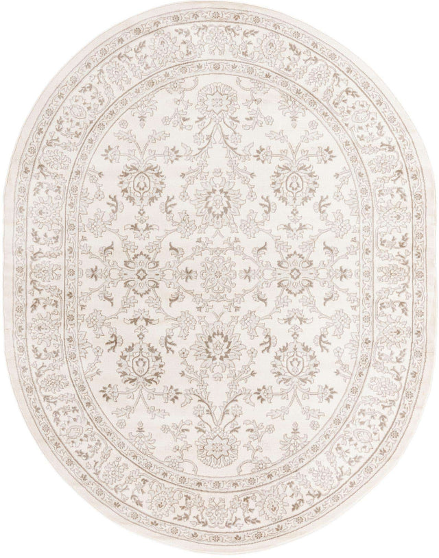 Ivory 7' 10 x 10' Charlotte Oval Area Rug 100% Polypropylene With Jute Backing Traditional Classical Durable Carpet for Living Dining Office Rooms for Sale at Rug Engine
