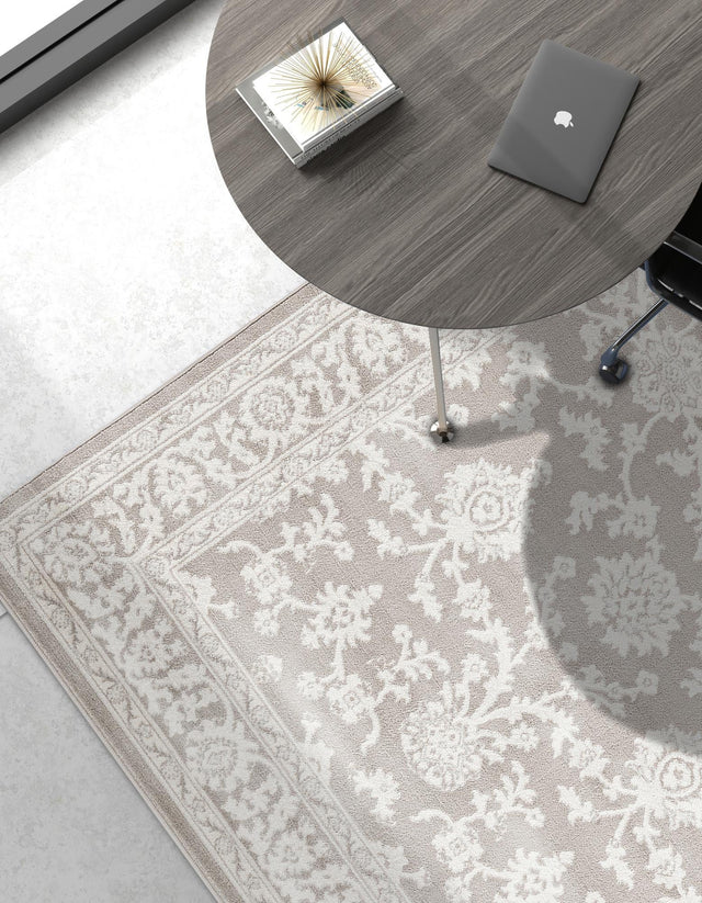 Light Gray 5' 3 x 8' Charlotte Rectangle Area Rug 100% Polypropylene With Jute Backing Traditional Classical Durable Carpet for Living Dining Office Rooms for Sale at Rug Engine