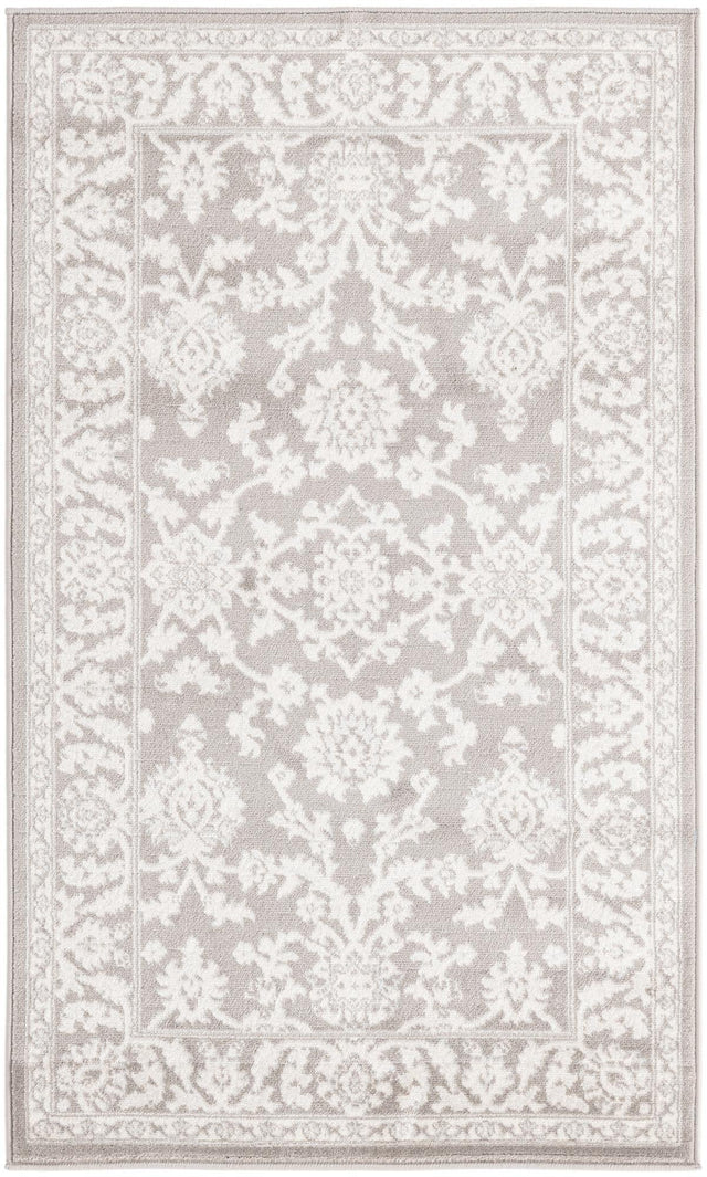 Light Gray 3' 1 x 5' 3 Charlotte Rectangle Area Rug 100% Polypropylene With Jute Backing Traditional Classical Durable Carpet for Living Dining Office Rooms for Sale at Rug Engine