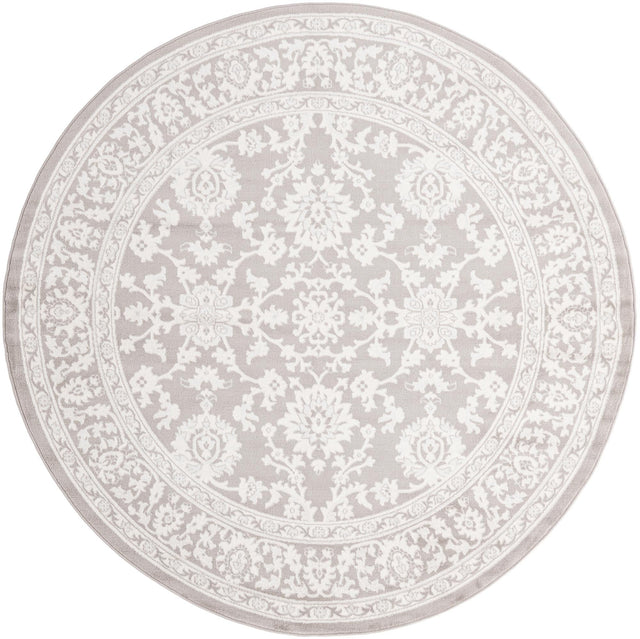 Light Gray 7' 10 x 7' 10 Charlotte Round Area Rug 100% Polypropylene With Jute Backing Traditional Classical Durable Carpet for Living Dining Office Rooms for Sale at Rug Engine