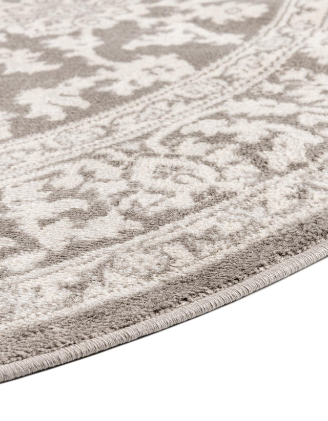 Light Gray 3' 1 x 3' 1 Charlotte Round Area Rug 100% Polypropylene With Jute Backing Traditional Classical Durable Carpet for Living Dining Office Rooms for Sale at Rug Engine