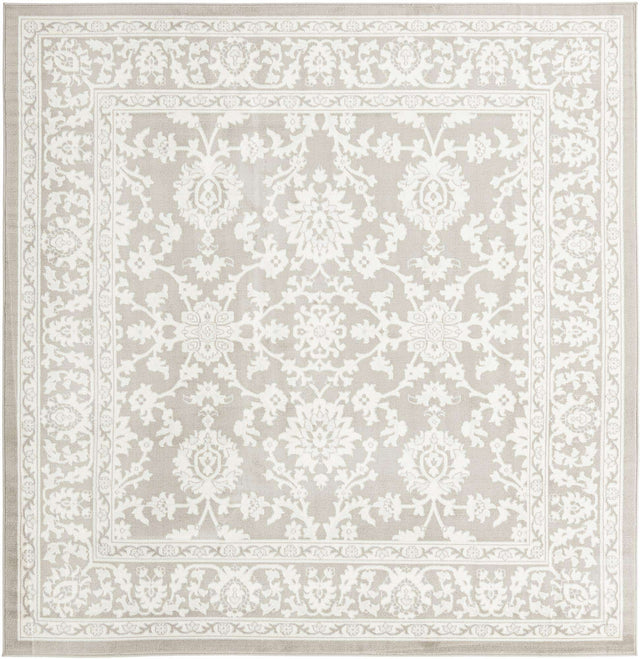 Light Gray 7' 10 x 7' 10 Charlotte Square Area Rug 100% Polypropylene With Jute Backing Traditional Classical Durable Carpet for Living Dining Office Rooms for Sale at Rug Engine