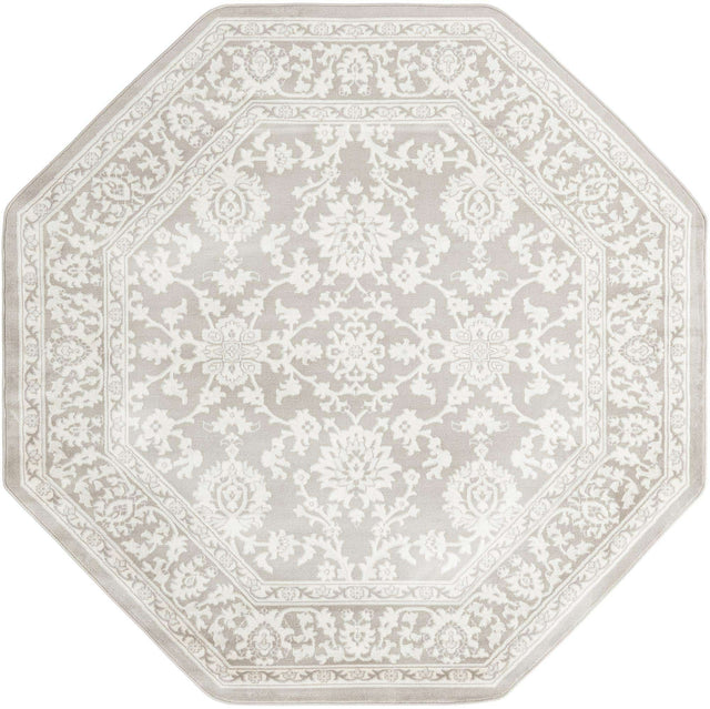 Light Gray 7' 10 x 7' 10 Charlotte Octagon Area Rug 100% Polypropylene With Jute Backing Traditional Classical Durable Carpet for Living Dining Office Rooms for Sale at Rug Engine