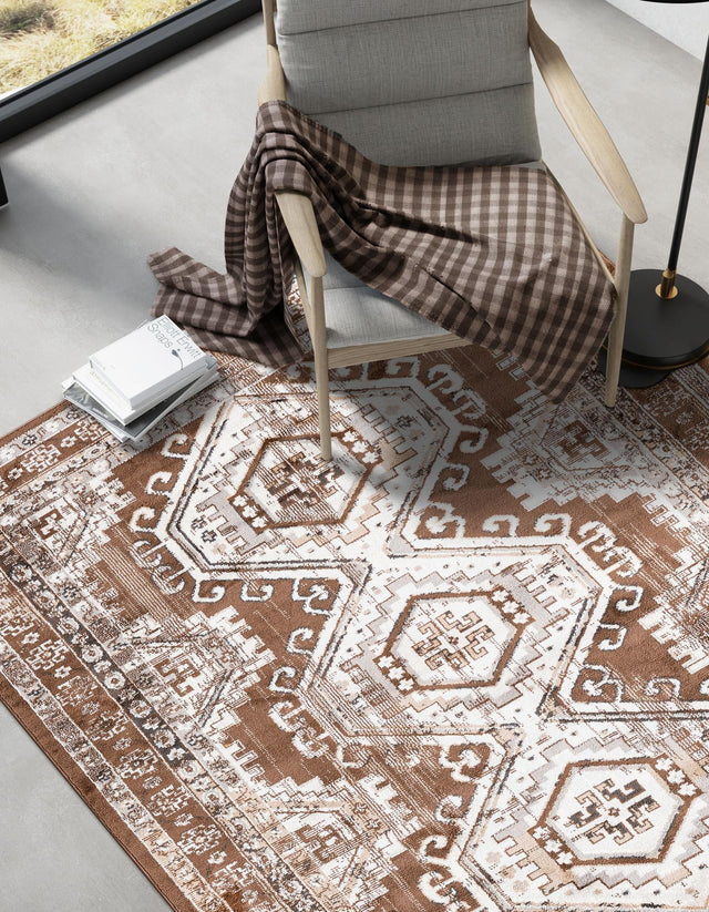 Brown 3' 1 x 5' 3 Charlotte Rectangle Area Rug 100% Polypropylene With Jute Backing Traditional Classical Durable Carpet for Living Dining Office Rooms for Sale at Rug Engine