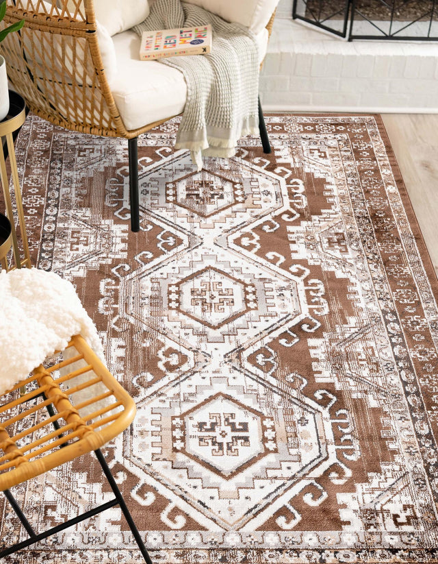 Brown 5' 3 x 8' Charlotte Rectangle Area Rug 100% Polypropylene With Jute Backing Traditional Classical Durable Carpet for Living Dining Office Rooms for Sale at Rug Engine