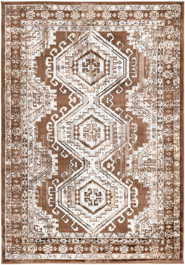 Brown 4' 1 x 6' 1 Charlotte Rectangle Area Rug 100% Polypropylene With Jute Backing Traditional Classical Durable Carpet for Living Dining Office Rooms for Sale at Rug Engine