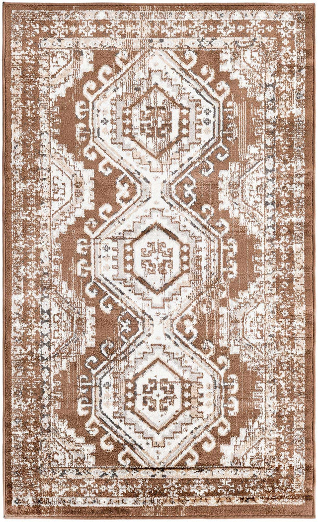 Brown 3' 1 x 5' 3 Charlotte Rectangle Area Rug 100% Polypropylene With Jute Backing Traditional Classical Durable Carpet for Living Dining Office Rooms for Sale at Rug Engine