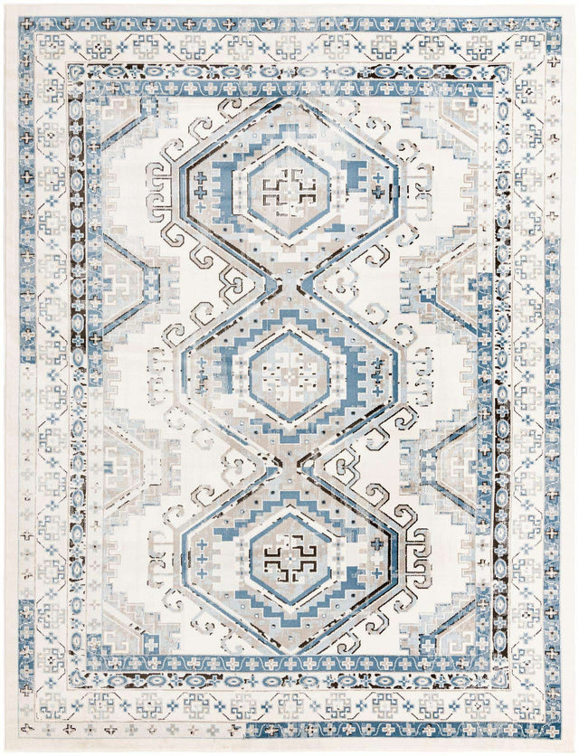 Ivory Aqua 10' x 13' Charlotte Rectangle Area Rug 100% Polypropylene With Jute Backing Traditional Classical Durable Carpet for Living Dining Office Rooms for Sale at Rug Engine