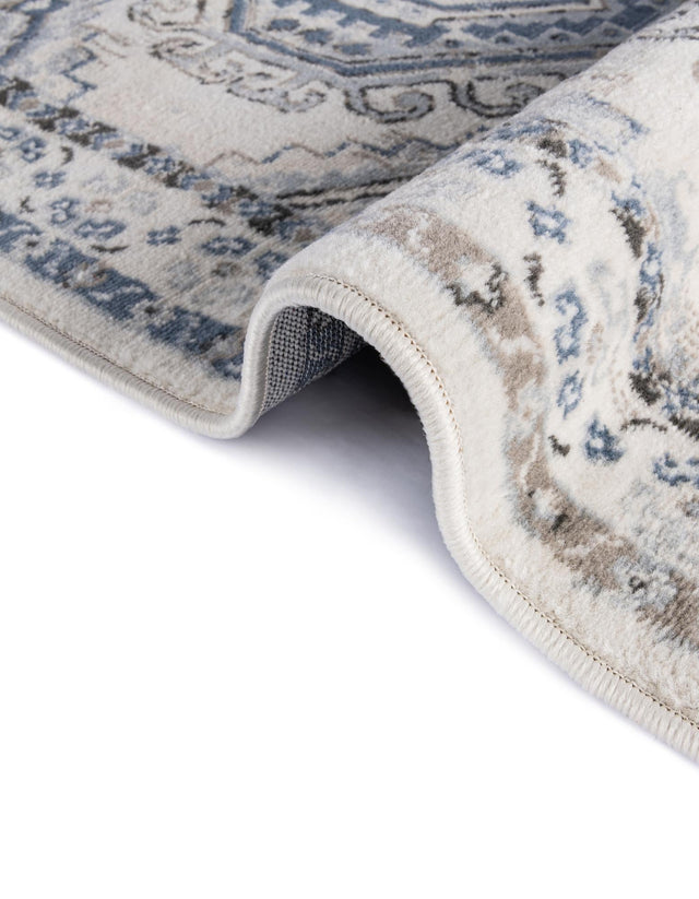 Ivory Aqua 3' 1 x 13' 1 Charlotte Runner Area Rug 100% Polypropylene With Jute Backing Traditional Classical Durable Carpet for Living Dining Office Rooms for Sale at Rug Engine