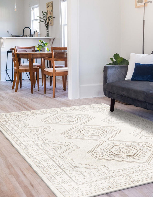 Ivory 7' 10 x 10' Charlotte Rectangle Area Rug 100% Polypropylene With Jute Backing Traditional Classical Durable Carpet for Living Dining Office Rooms for Sale at Rug Engine